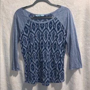 Women’s Maurices 3/4 Length Blue Shirt